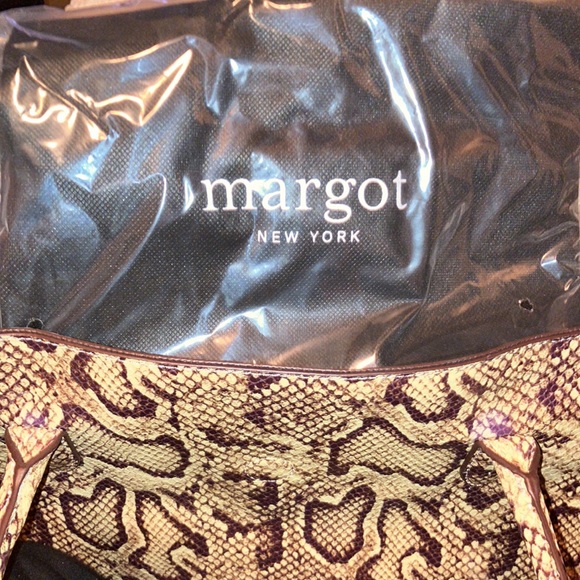 NWT Margot Victoria Stirrup Snake Print Leather Satchel Bag - Picture 5 of 8